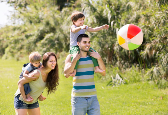 Family playing